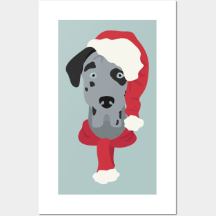 Christmas Great Dane Posters and Art